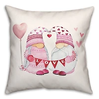 Valentine Gnomes Throw Pillow