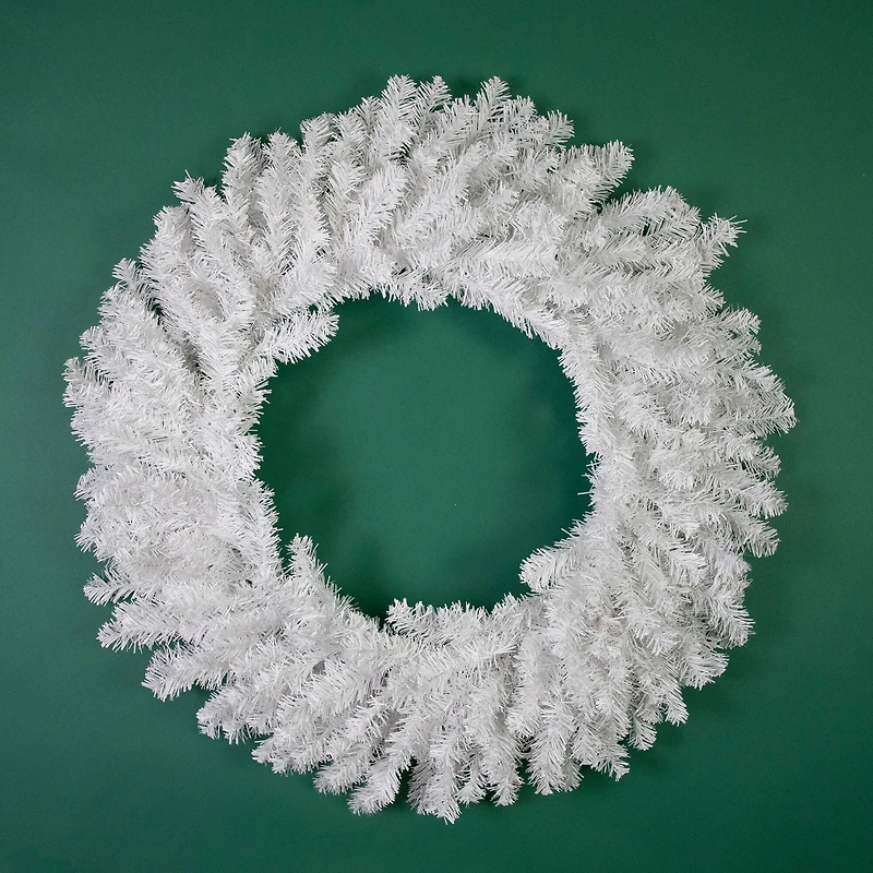 30" White Canadian Pine Artificial Christmas Wreath