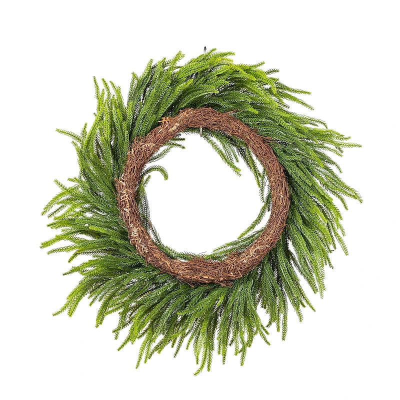 Glitzhome® 28"D Christmas Greenery PE Wreath