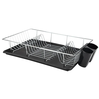 Kitchen Details 3-Piece Chrome Dish Rack with Tray