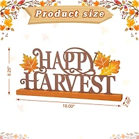 Glitzhome® 18" Wood & Metal Happy Harvest Table Décor