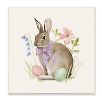 Stupell Industries Spring Bunny Rabbit Easter Eggs Blossoming Flowers Wall Plaque Art