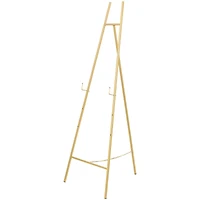 56" Gold Metal Geometric Tall Adjustable Floor 3-Tier Easel
