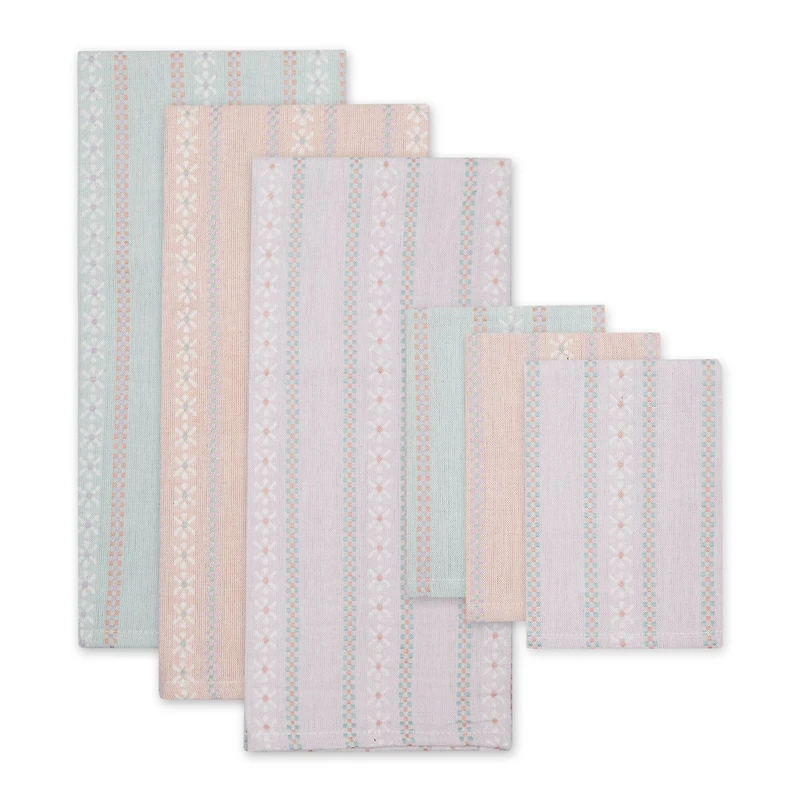 Daisy Dobby Dishtowel & Dishcloth (Set of 6)