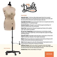 Dritz® My Double Designer Medium Dress Form with Adjustable Tri-Pod Stand