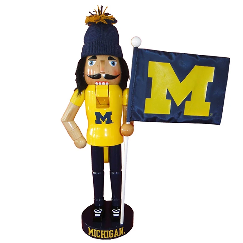 Santa's Workshop 12" Michigan Mascot & Flag Nutcracker