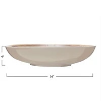 Hello Honey® Brown & Taupe Patterned Hand Painted Stoneware Serving Bowl