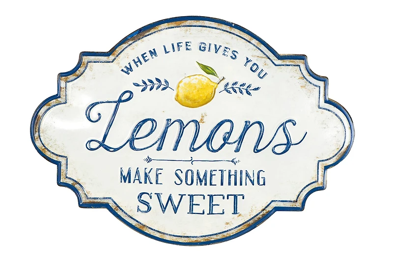 Hello Honey® 15" When Life Gives You Lemons Make Something Sweet Metal Wall Décor