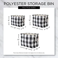 DII® Large Rectangle /Black Buffalo Check Polyester Bin