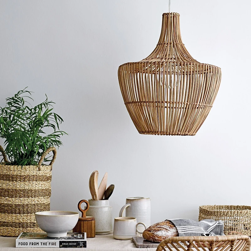 Hello Honey® Round Wicker Pendant Light
