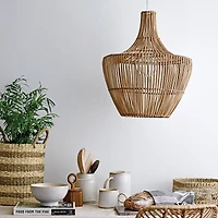 Hello Honey® Round Wicker Pendant Light