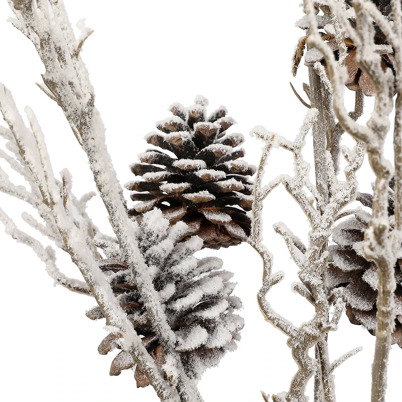 24" Snowy Pinecone Branch Deluxe Bush by Ashland®