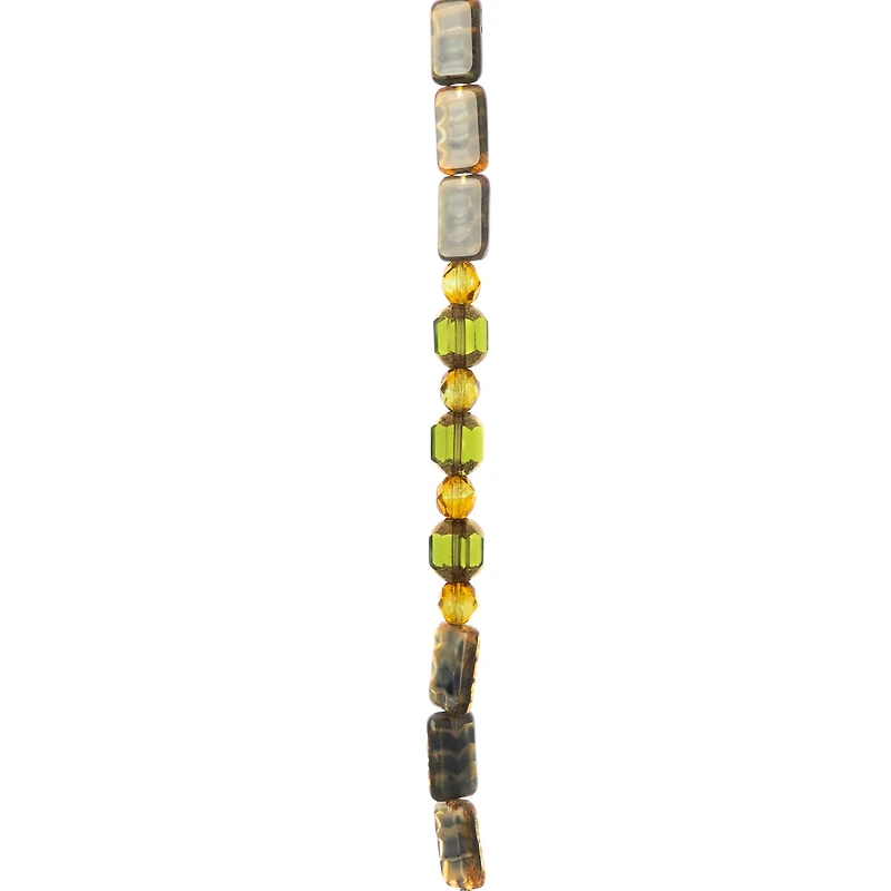 Autumn Green Czech Glass Bead Mix, 11mm by Bead Landing™