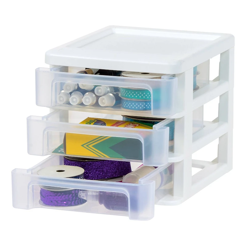 IRIS 7" Clear Tabletop Storage Drawers