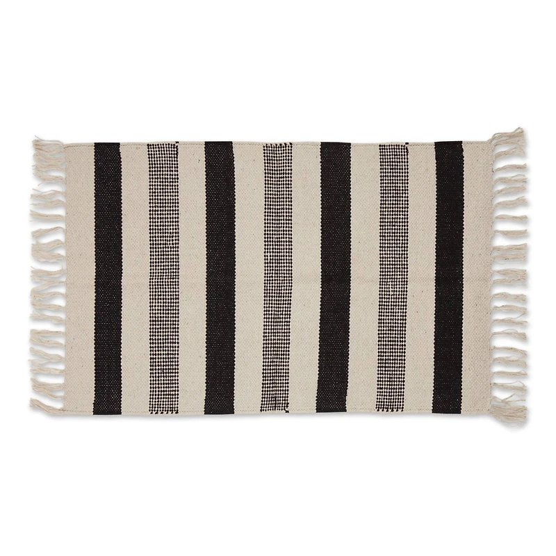 DII® Black Combo Stripe Hand-Loomed Rug, 2ft. x 3ft.