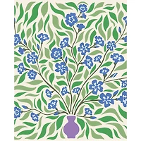 8" x 10" Purple Vase & Blue Flowers Paint-by-Number Kit with Wood Display Hanger by Artist's Loft®
