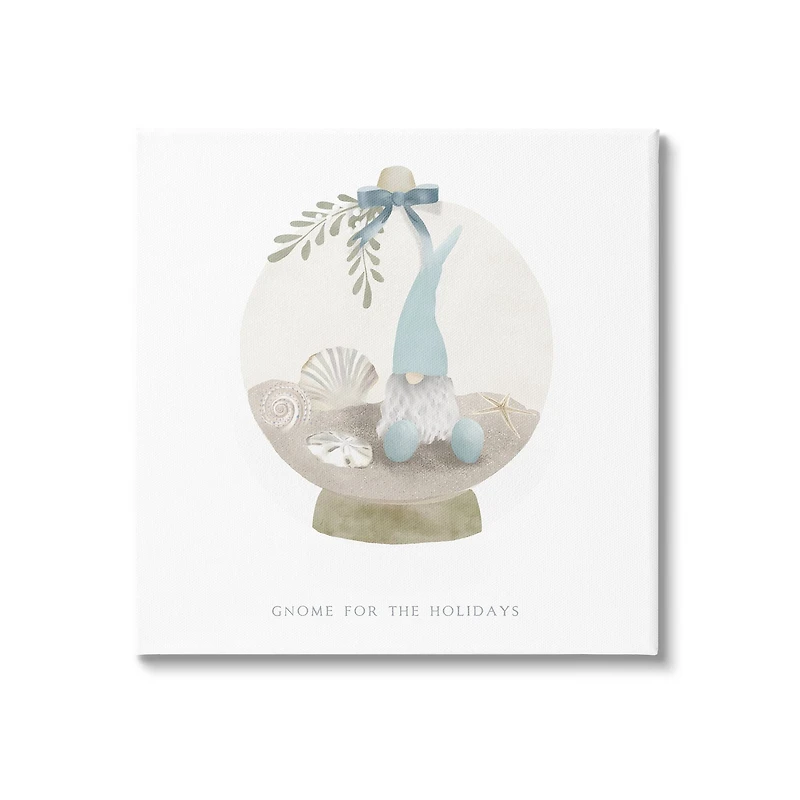 Stupell Industries Gnome For The Holidays Seashells Canvas Wall Art