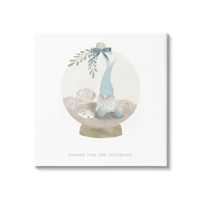 Stupell Industries Gnome For The Holidays Seashells Canvas Wall Art