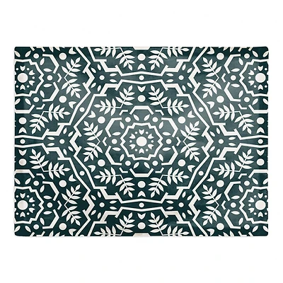 Folk Floral Teal 18" x 14" Cotton Twill Placemat