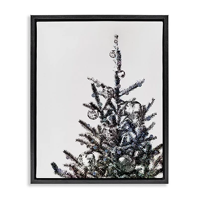 Stupell Industries Christmas Tree Disco Balls Floating Frame Wall Art