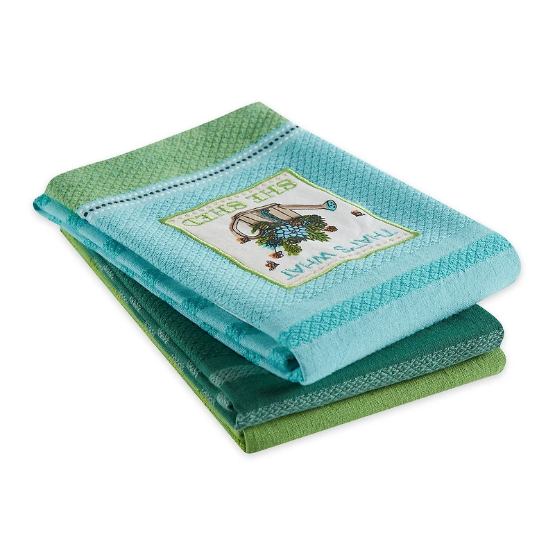 Assorted Weed It Embellished Dishtowel (Set of 3)