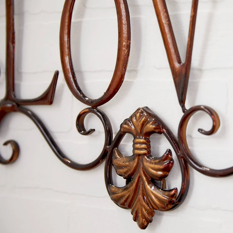 Brown Metal Live, Laugh, Love Wall Decoration
