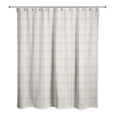 Cream and Gray Check Shower Curtain