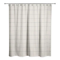 Cream and Gray Check Shower Curtain