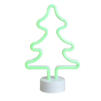11'' Green LED Neon-Style Christmas Tree Tabletop Sign