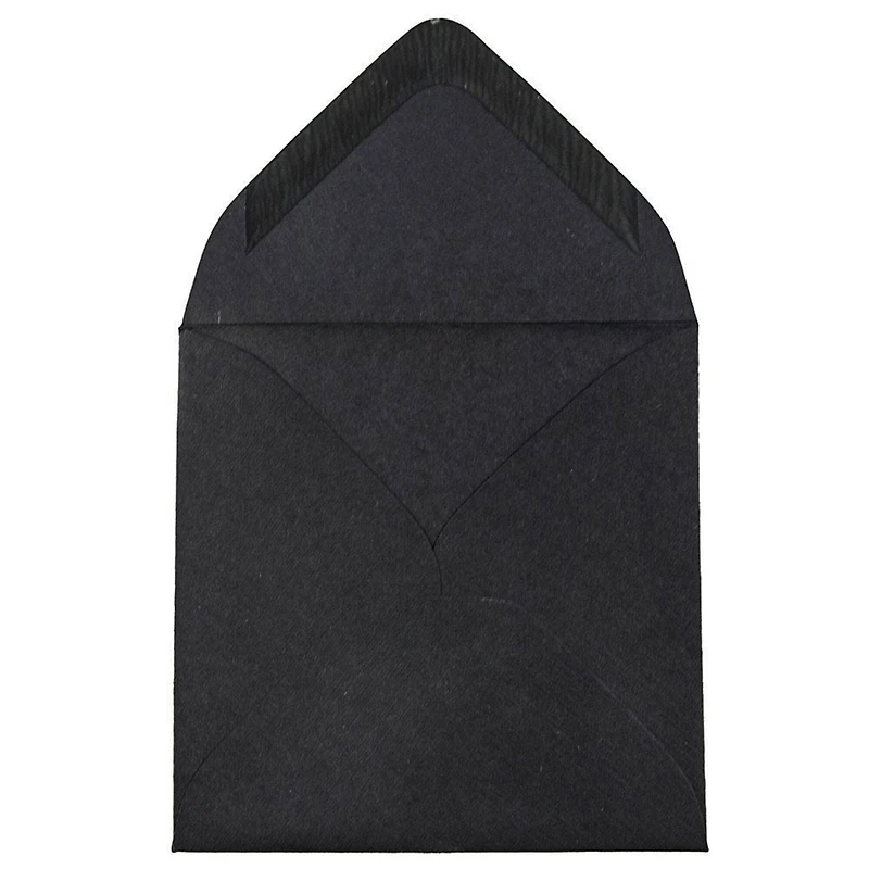 JAM Paper 3" Square Black Linen Invitation Envelopes, 25ct.