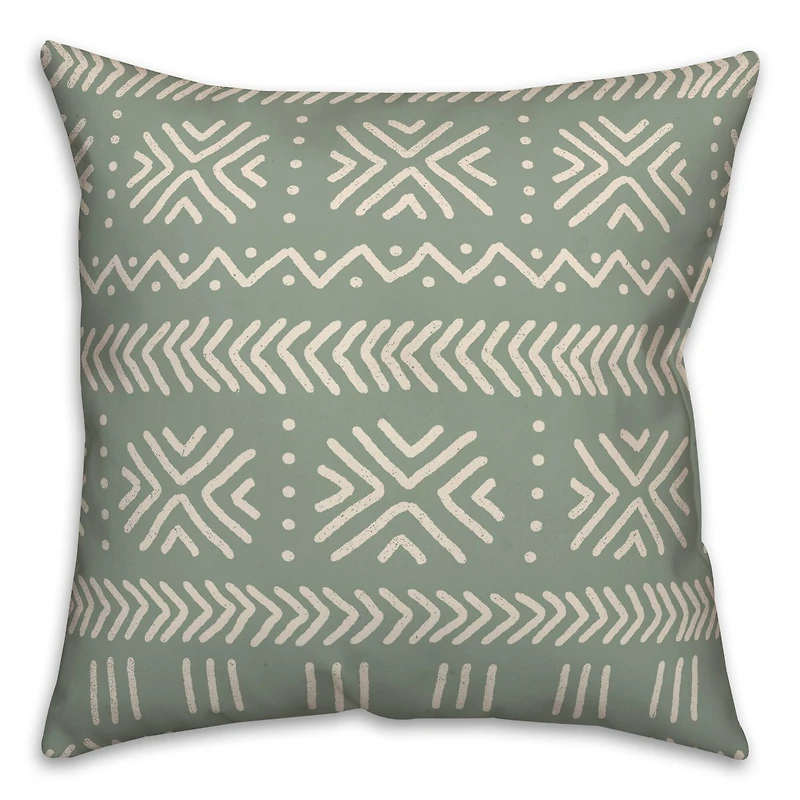 Sage Mudcloth 18" x 18" Throw Pillow