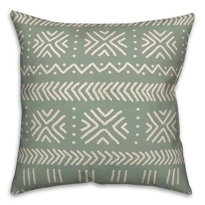 Sage Mudcloth 18" x 18" Throw Pillow