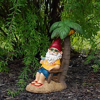12.25" Tropical Gnome Outdoor Garden Statue