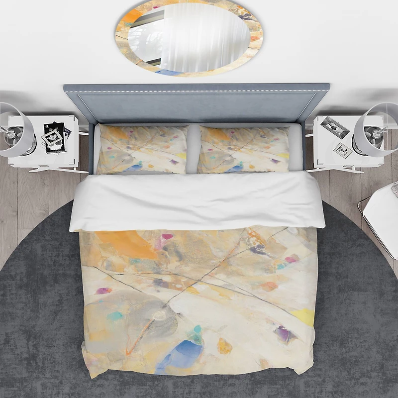 Designart 'Spring Minimalist Confetti II' Geometric Bedding Set