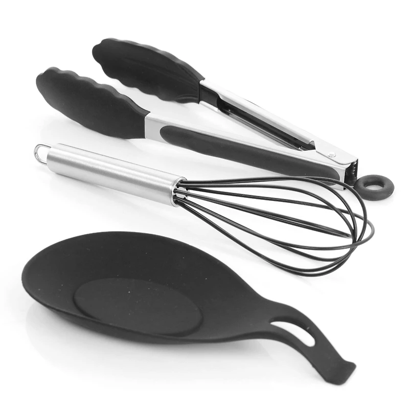 MegaChef Black Silicone Cooking Utensils Set, 12ct.