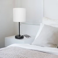 LimeLights White Shade Stick Lamps with USB Charging Port