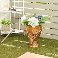 Bronze Polystone Traditional Planter, 14" x 10" x 10"