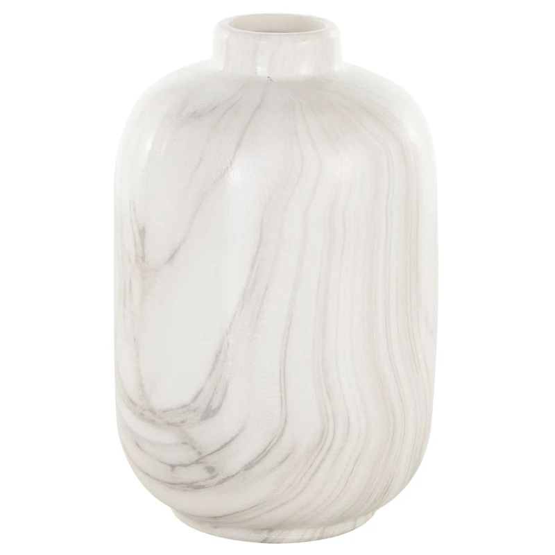 White Ceramic Marble Inspired Vase Set