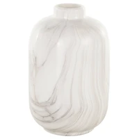 White Ceramic Marble Inspired Vase Set
