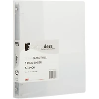 JAM Paper 3/4" Clear Glass Twill Plastic 3-Ring Binders, 4ct.