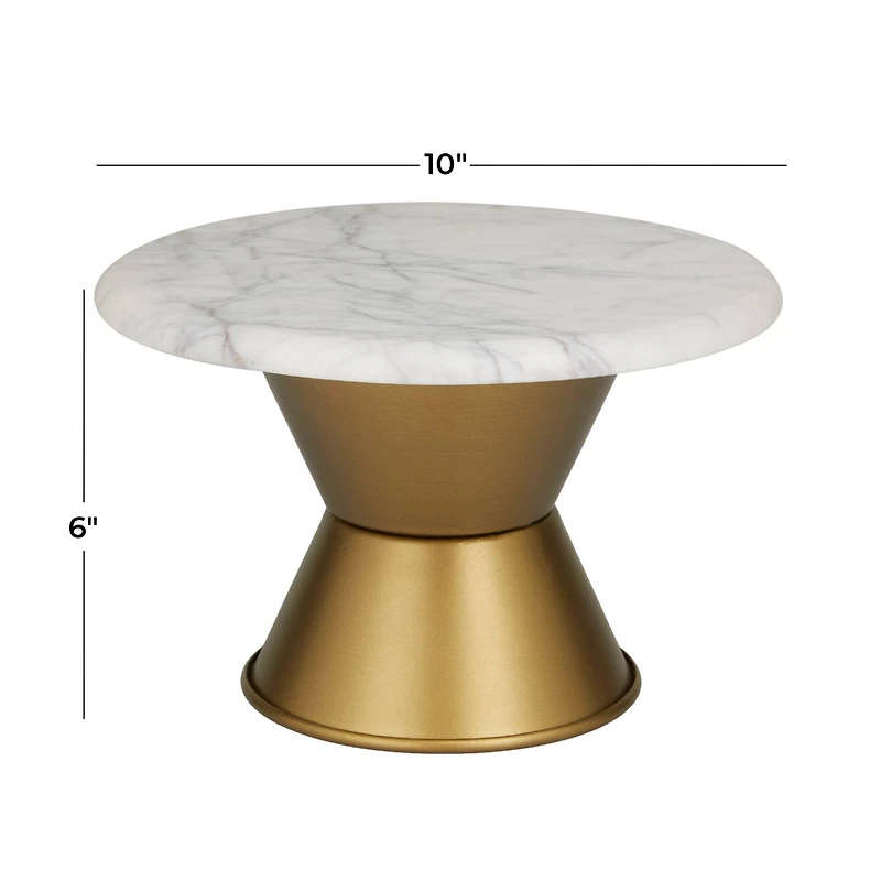 White Glam Cake Stand, 10" x 10" x 6"