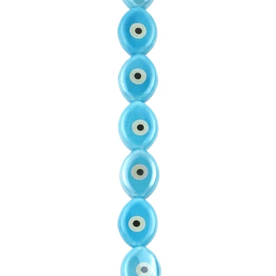 Blue Ceramic Evil Eye Beads, 15.5mm by Bead Landing™