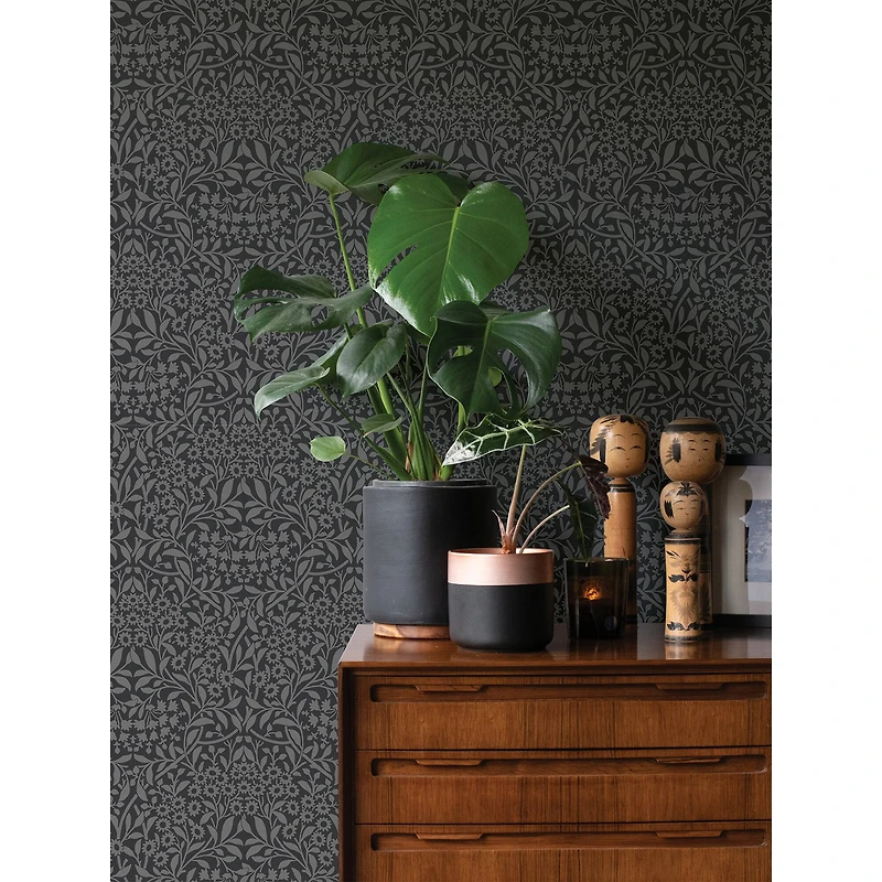 NuWallpaper Charcoal Darcy Peel & Stick Wallpaper