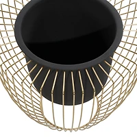 Black & Gold Metal Contemporary Planter Set