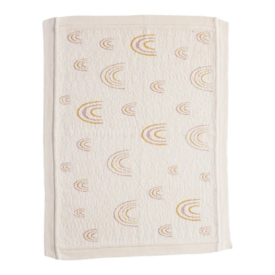 Hello Honey® Cream Cotton Knit Baby Blanket with Rainbows