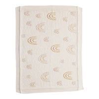Hello Honey® Cream Cotton Knit Baby Blanket with Rainbows