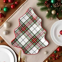 Plaid Ceramic Tree Plate Set by Ashland®