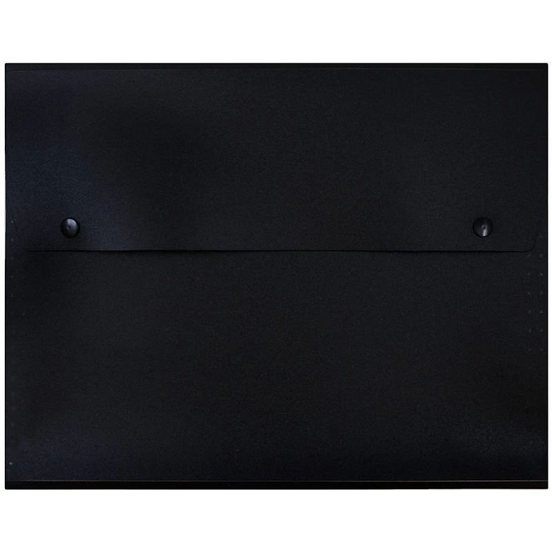 JAM Paper 9" x 13" Black Plastic Snap Closure Accordion Folder