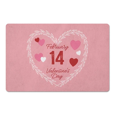 Valentine's Day Calendar Wreath 27" x 18" Floor Mat