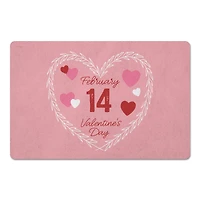 Valentine's Day Calendar Wreath 27" x 18" Floor Mat
